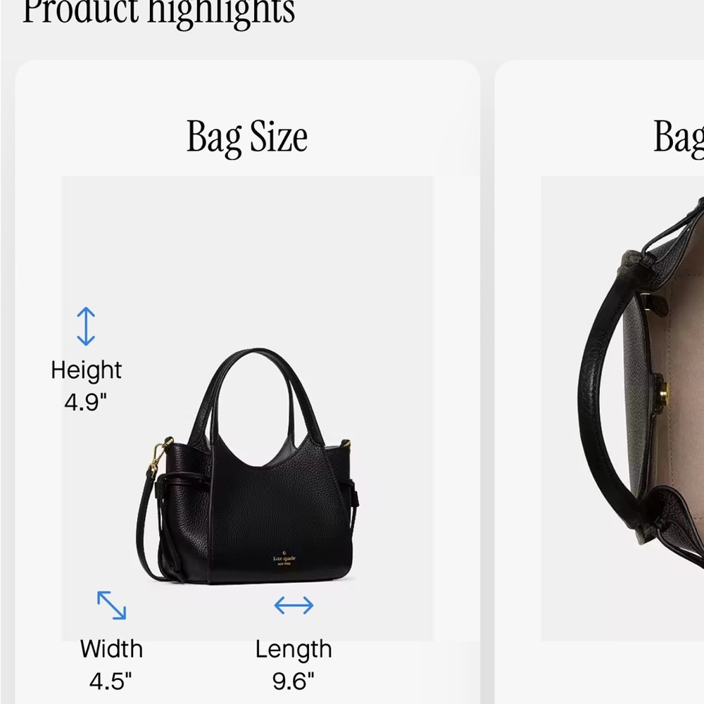 NWT kate spade stash small Black Pebbled authentic Leather Satchel w Strap New - Picture 14 of 15